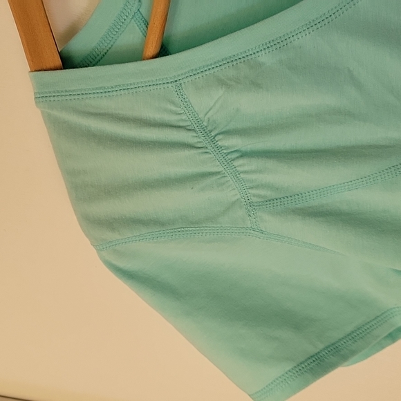 NWT Zella Flex Fit Ruched Workout Blue szXL short sleeve cotton spandex v neck - Picture 8 of 16